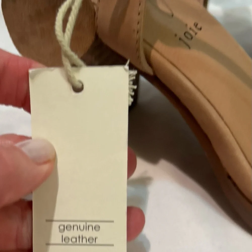 Joie Beige Block Heel Adjustable Buckle Strap Leather Open Toe Cushion size 8.5 - Picture 6 of 8